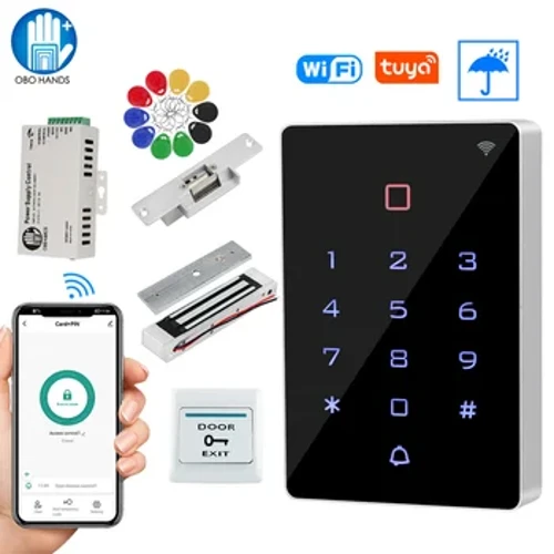 Sada WiFi Tuya Access Control System Sada RFID Keyboard Access Controller IP68 Vodotěsný elektrický magnetický zámek zámky dveří