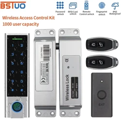 IP65 Водонепроникна 433 МГц дверна бездротова система контролю доступу Bometrics RFID-клавіатура+електричний замок+кнопка виходу+ключ дистанційного керування