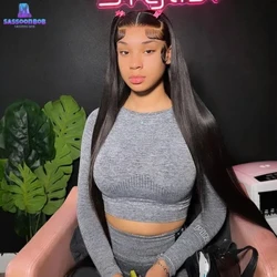 40 Zoll Straight Hoer 13x4 13x6 HD Spëtzefrontal Perücke 360 ​​Straight Lace Front Perücke Mënsch Hoer Perück Brasilianer Hoer Fir Schwaarz Fraen