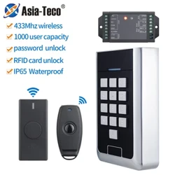 IP65 Wasserdicht 433 MHz DC 12V RFID Wireless Access Control Kit Kabelloses elektronisches Türschlosssystem Wiegand 26~44 Rolling Code