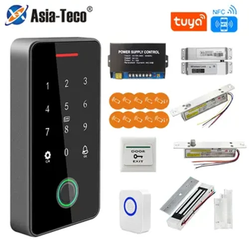 Asia Teco Outdoor IP67 Vattentät RFID 13,56MHz Biometrisk Fingerprint Access Control Kit Elektronisk dörröppnare + WIFI Gateway