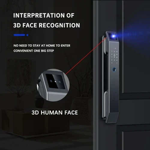 3D Ansiktsgjenkjenning Smart Dørlås Sikkerhetskamera Wifi Tuya APP Fjernkontroll Stemme Sanntids Intercom Digital Elektronisk