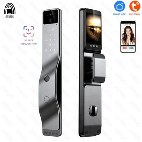 Tuya Smart 3D Face Door Lock Security Face & Camera Monitor Интеллектуальный пароль от отпечатка пальца Биометрический электронный ключ разблокировки