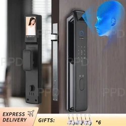 PHIPULO 3D Face Smart Door Lock Camera Security Smart Fingerprint Password Біометричний електронний ключ Unlock
