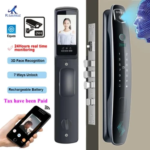Applicabel op 40-80mm Door Smart Door Lock Built-in Camera 3D Gesiichtserkennung Dier Sperr WIFI Fernsteierung Fangerofdrock Sperr