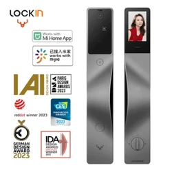 „Lockin Smart Lock“ 3D veido atpažinimo „Wi-Fi“ pirštų atspaudų užrakto automatika Elektroninė „Cat Eye APP“ nuotolinio valdymo palaikymas „Mi Home Mijia“
