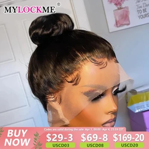 360 Brazilian Lace Frontal Wig 180% 13x6 Straight Lace Front Wig Peruvian Human Hair Wig Para sa Itim na Babae 13x4 Lace Wig MYLOCKME