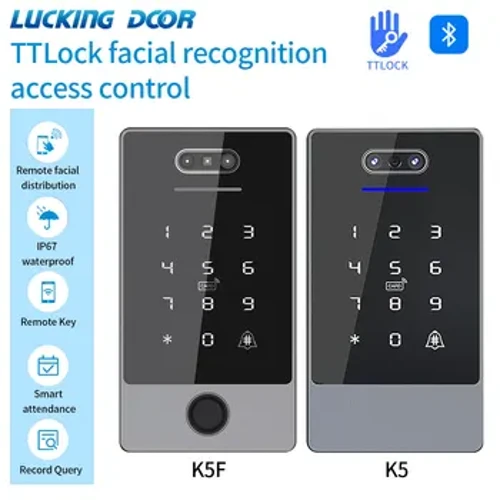TTLock Ansiktsigenkänning Åtkomstkontroll Knappsats Fristående Vattentät Fingeravtryck åtkomstkontroll för dörrlås TTRenting Cloud