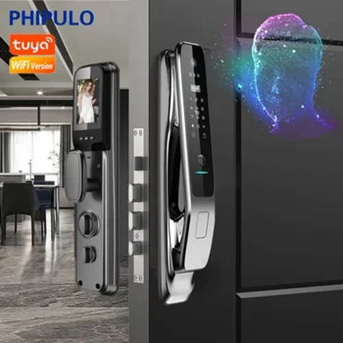 Tuya WiFi 3D Face Smart Door Lock Camera Security Digital Electronic Lock Smart Fingerprint Password Біометричний ключ Unlock