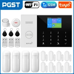 PGST Residential Tuya Smart Gsm Wifi Alarmsystem for trådløst hjemmesikkerhet Alarm House Smart Life App Kontrollarbeid med ALexa