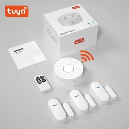 Tuya Wifi System Larwm Cartref Clyfar 433mhz Larwm Diogelwch Byrgler Seiren Bywyd Clyfar Rheoli App Citiau Larwm Cartref Di-wifr