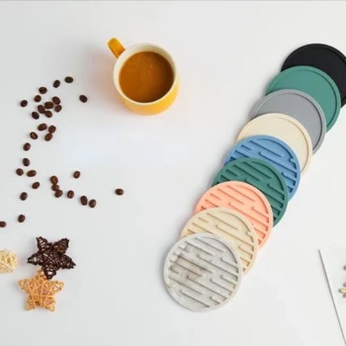 10cm I-Silicone Coasters Round Heat Resistant Rubber Tea Cup Mat Phuza Ikhofi Inkomishi Yengilazi Isibambi Sesiphuzo I-Pad Decor Table Mat