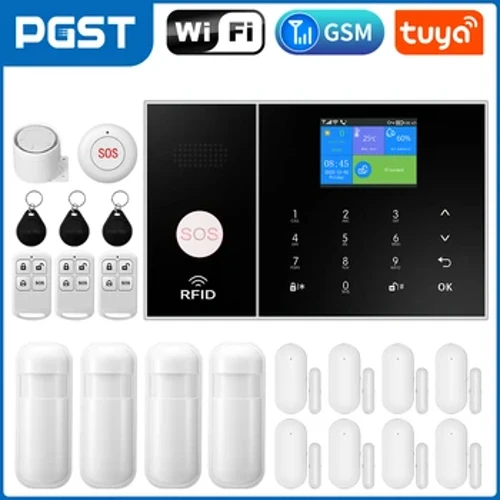 Sistema di allarme GSM WiFi Smart Home per la casa con sensore di movimento Sirena wireless Visione notturna Telecamera IP Tuya Supporto Alexa