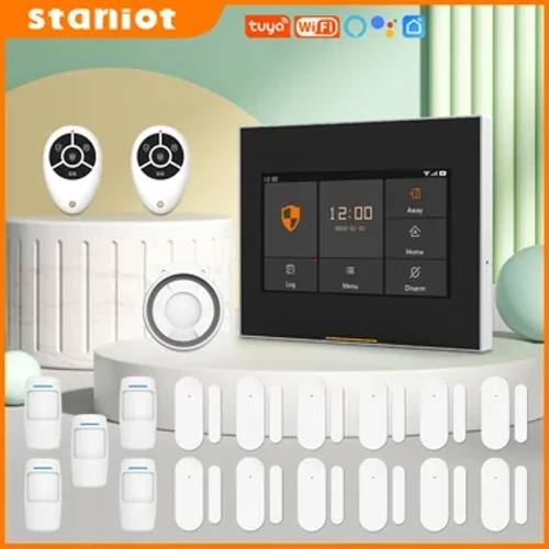 Staniot WIFI bertsioa Tuya Intelligent Wireless WiFi House Security Alarma Sistema Kitak Alexa eta Google Home-rekin bateragarriak