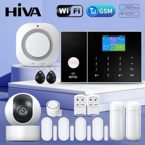 ŽIVA saugos signalizacijos sistema, skirta namų GSM Wifi „Tuya Smart Life“ programai valdyti įsilaužimo signalizacijos rinkinį su PIR durų jutikliu, dirbant su „Alexa“