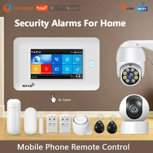 TUYA Smart Security Alarm for Home WIFI Trådlös hemlarm APP Fjärrkontroll kompatibel med Alexa House Alarm Systems