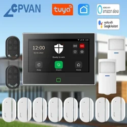 I-CPVAN Wireless WiFi Tuya Smart Home Alamu System Home umgqekezi Wokuvikela Ukuvikela I-alamu eyakhelwe ngaphakathi engu-5000mAh Usekelo lwebhethri i-alexa