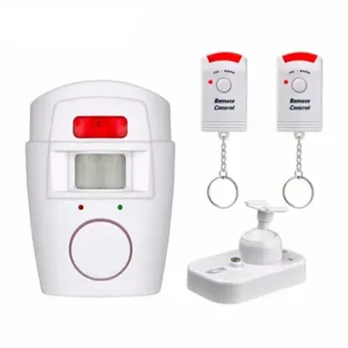 Alarm Mini Kontrol Jarak Jauh Nirkabel dengan Detektor Sensor Gerak Inframerah IR & Sirene Keras 105dB Kanggo Keamanan Rumah Anti Maling