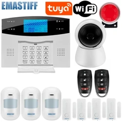 IOS Android APP Правадная бесправадная хатняя бяспека Tuya WIFI PSTN GSM сігналізацыя Дамафон Пульт дыстанцыйнага кіравання Аўтадазвон Сірэна Камплект датчыка