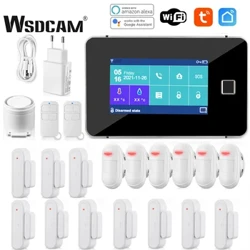 WSDCAM Tuya WiFi GSM Ochrana domácnosti Inteligentný poplachový systém Sada proti vlámaniu Diaľkové ovládanie snímača pohybu pre Alexa Google