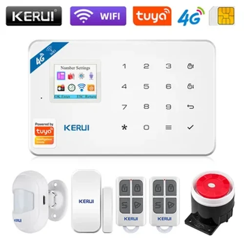 KERUI W184 Tuya Smart Home WIFI GSM 4G Poplašný systém Proti vloupání Domácí Zabezpečení Alarm Ovládání aplikací Senzor pohybu 6 jazyků Garáž