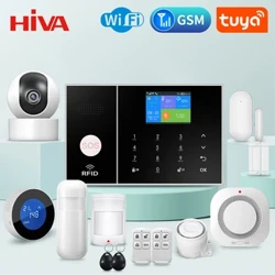Öý üçin AIW Howpsuzlyk Duýduryş Ulgamy GSM Wifi Tuya Akylly Durmuş Programma Dolandyryşy Pir gapy datçigi bilen ogry duýduryş toplumy Alexa bilen işleýär