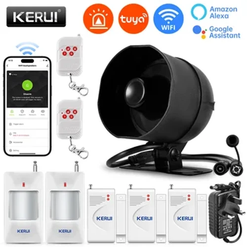KERUI 120db Glasen Alarmni Sistem Sirena Tuya Pametni WIFI Brezžični Varnostni Alarm Komplet Domov Protivlomni Senzor Vrat Alexa