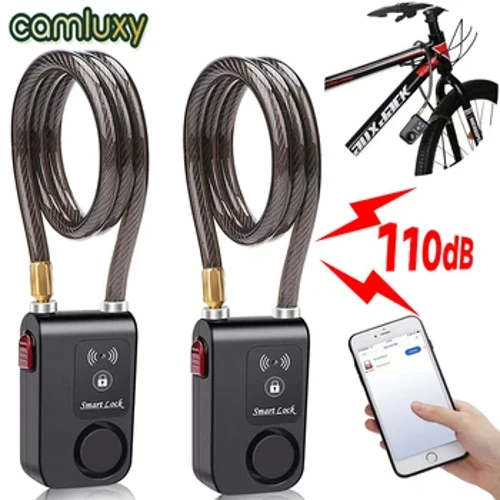 Larwm Clo Beic Camluxy Bluetooth 110dB Diogelwch System Clo Larwm Beic Clyfar Larwm Dirgryniad Gwrth-ladrad ar gyfer Beic Modur Beic