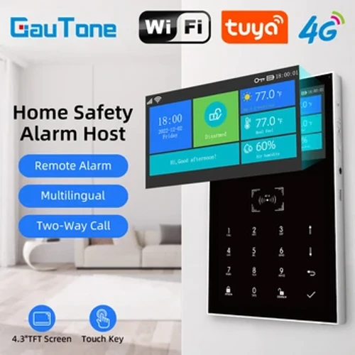 GauTone PG109 Wifi 4G Home Anti-Theft Alarm System GSM Trådløs forbindelse Tuya APP Fjernovervågning Smart Home сигнализация