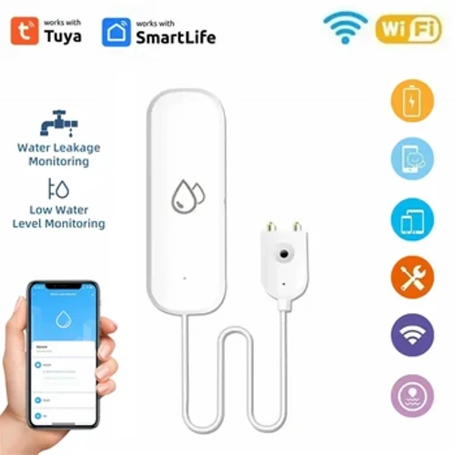 Tuya Smart WIFI Vattenläckagesensor Larm Vattennivådetektor Översvämningsläckagesensor APP Fjärrkontroll Säkerhetslarmsystem
