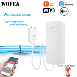 Tuya Smart Flutlecksensor Fernüberwachung WiFi Wasserüberlauf-Füllstandsmelder Wasserlecksensor Sicherheits-Tonalarmsystem