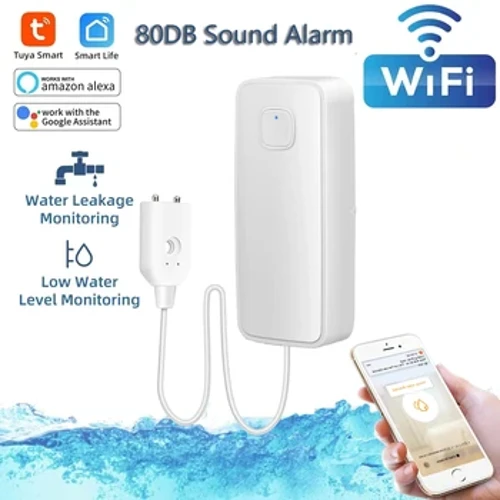 Tuya Smart Water Sensor WiFi Vattenläckagedetektor Nivå Bräddlarm Smart Home Automation Säkerhetsskyddssystem