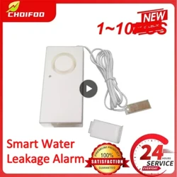 1 ~ 10 buc. Alarma inteligenta de scurgere a apei 110dbs Detector independent de scurgeri de apa Senzor de detectare Alerta de inundatie Alarma de securitate de debordare