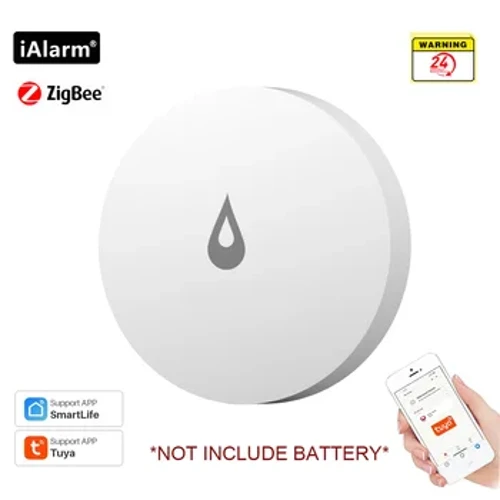 iAlarm Tuya ZigBee Detektor Fir Waasser Leck Verknëppung Héichwaasser Leckage Immersion Sensor Iwwerschwemmung Waasserdicht Sécherheetsschutz