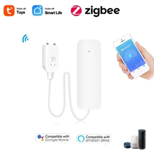 Tuya Zigbee Water Sensor Alarm Suavai Li'i Su'e Va'ai Lologa Lafoa'i Saogalemu Fa'ailoga Fa'atonu e galue ma Zigbee Gateway