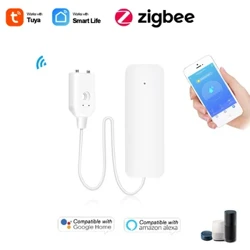 Tuya Zigbee Senzor de apă Alarmă Detector de scurgeri de apă Alertă de inundații Sistemul de alarmă de securitate pentru depășire funcționează cu Zigbee Gateway