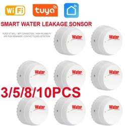 Tuya Wifi Detector de apă Senzor de scurgeri Alarmă Alarma de scurgeri Detector de sunet Smart Life APP Alerta de inundații Alarma de securitate pentru depășire