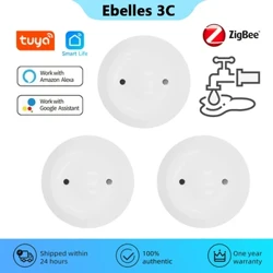 Tuya ZigBee Water Leakage Sensor Smart Home Automation Leakage Detector APLIKASI Pemantauan Jarak Jauh Perlindungan Keamanan