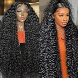 Amayintshi angu-32 I-Loose Deep Wave 13x4 13x6 HD I-Transparent Lace Frontal Wig Izinwele Zomuntu I-Brazilian Remy Curly 4x4 Lace Iwigi Yangaphambili Yabesifazane