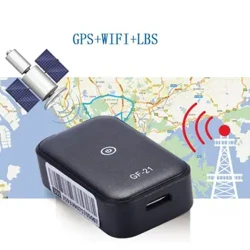 GF21 Mini GPS reāllaika auto izsekotājs pret pazaudēšanas ierīci Balss vadības ierakstīšanas lokators Augstas izšķirtspējas mikrofons WIFI+LBS+GPS poz.