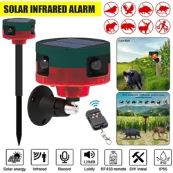 Năng Lượng Mặt Trời Cảm Biến Chuyển Động Hồng Ngoại Báo Động Máy Chống Nước Ngoài Trời Động Vật Đuổi Báo Động An Ninh 129dB Chó Sủa Tiếng Súng Âm Thanh