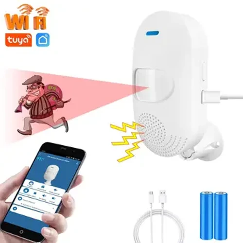 Tuya WiFi Хатні ахоўны датчык Інфрачырвоная сігналізацыя Дэтэктар руху PIR-датчык Smart Life APP Security Protection Remote Monitor APP
