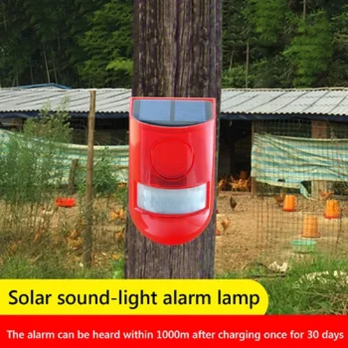 Solar Infrared Motion Sensor Alarm Waterproof Security Alarm Sirene Remote Control Multifungsi kanggo Villa Farm Yard Garden