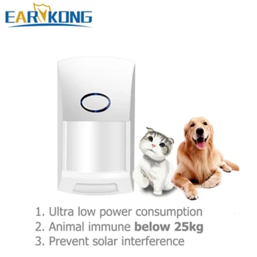 FOU 433MHz Uaealesi Pet Immune Infrared Detector Alarm I lalo ifo o le 25kg Manu Ultra Low Power Consumption maa e galue i luga ole 2 tausaga