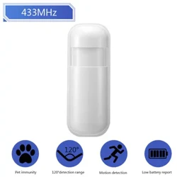 Auto Huisdier-proof PIR Infrarood Bewegingssensor 433Mhz Alarm Detector Met Flash Led Licht voor Smart Home Security alarmsysteem