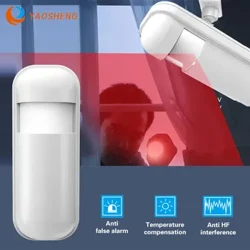 433mhz sem fio pir sensor de movimento infravermelho detector de alarme com flash led luz para sistema de alarme de segurança em casa inteligente