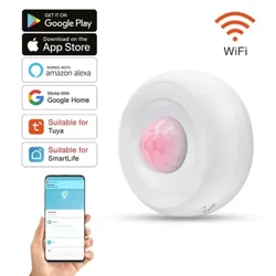 Tuya Wifi Akıllı Pir Hareket Algılama Sensörü Güvenlik Hırsız Alarm Sensörü Akıllı Yaşam Uygulama Kontrol Desteği Alexa Google Home