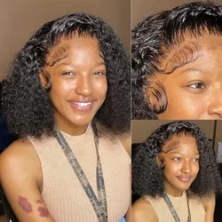 Cosdelu Cyrliog Byr Bob Brasil Gwallt Dynol Lace Wigiau Blaen 13X4 Lace Frontal 13x6 Cau Deep Wave Wig Ar gyfer Merched