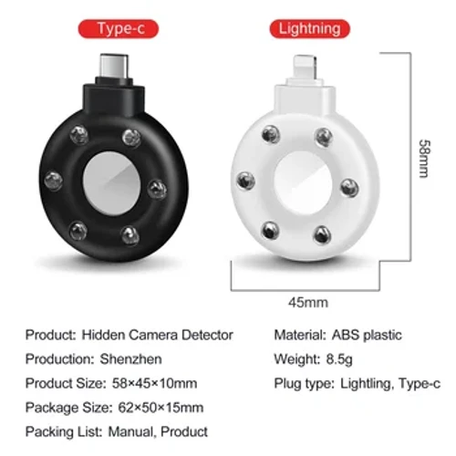 Type-C/ios S300 Du lịch ngoài trời không dây Cho thuê khách sạn Báo động hồng ngoại Máy dò điện thoại Máy dò chống camera di động