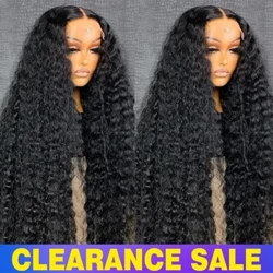 13x4 Deep Wave Transparent Spëtzele Frontal Perücke fir Fraen 32 Zoll 180% Mënsch Hoer Peruanesch Deep Curly Spëtzekleeder Front Perücke Jarin Hoer